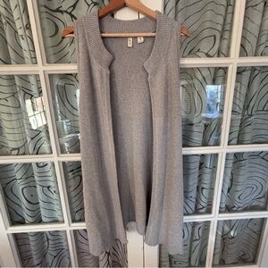 Moth M Cotton Nylon Wool blend open front knit tunic vest